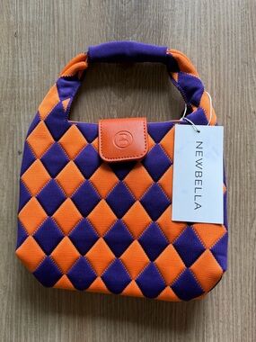 Purple & Orange Checker Tote Bag
